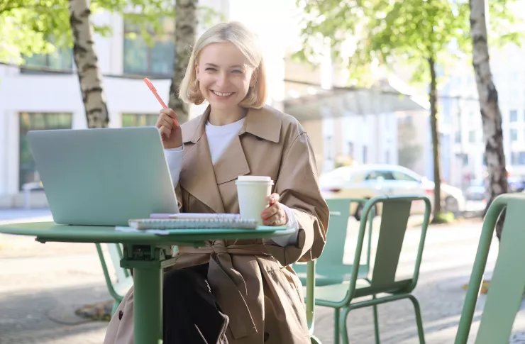 young woman drinking coffee